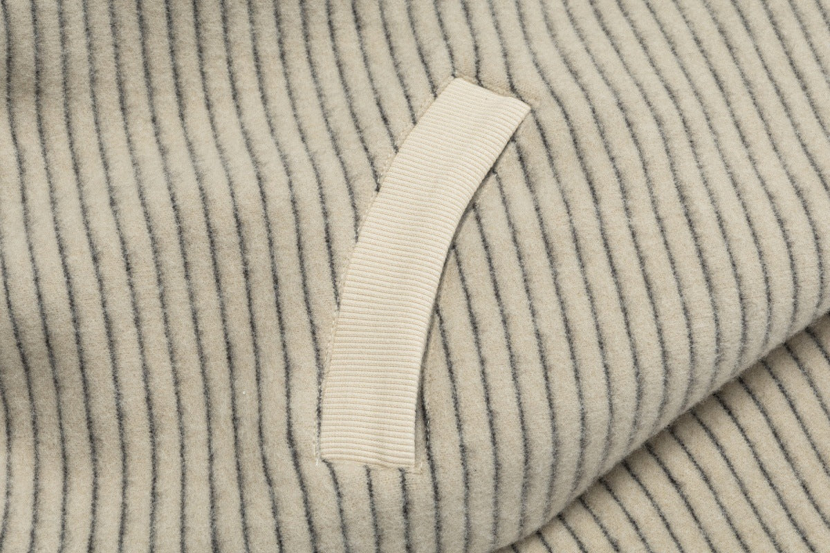 Sudadera con capucha y cremallera de rayas con orejas de conejo — Cárdigan reversible de doble cara