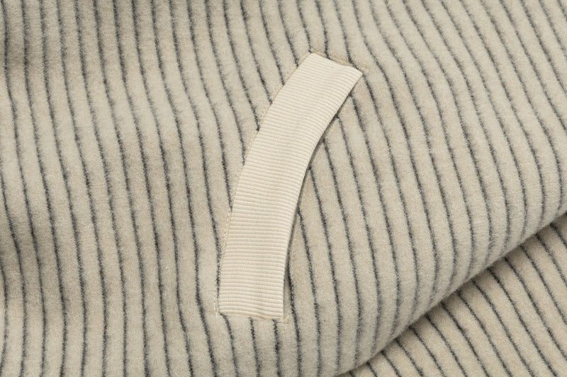 Sudadera con capucha y cremallera de rayas con orejas de conejo — Cárdigan reversible de doble cara
