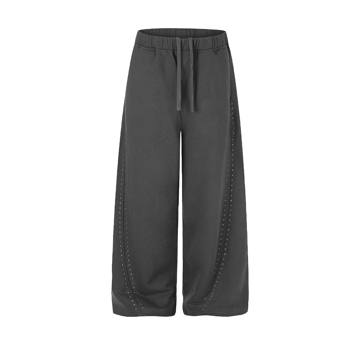 Jogging à jambes larges avec clous – Coupe ample et croix ornée de strass