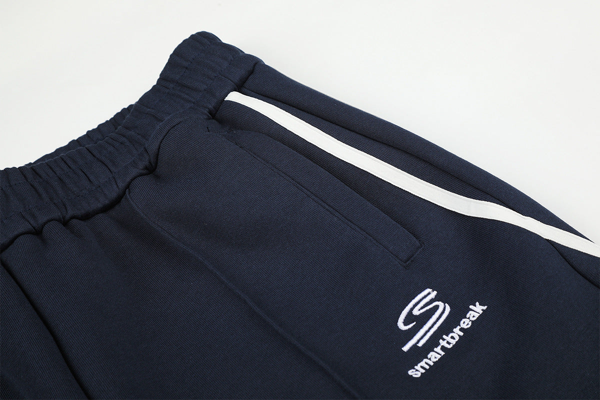 Pantalon de survêtement wide leg à liseré ondulé – Coupe droite décontractée