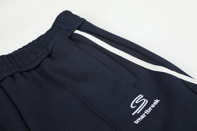 Pantalon de survêtement wide leg à liseré ondulé – Coupe droite décontractée