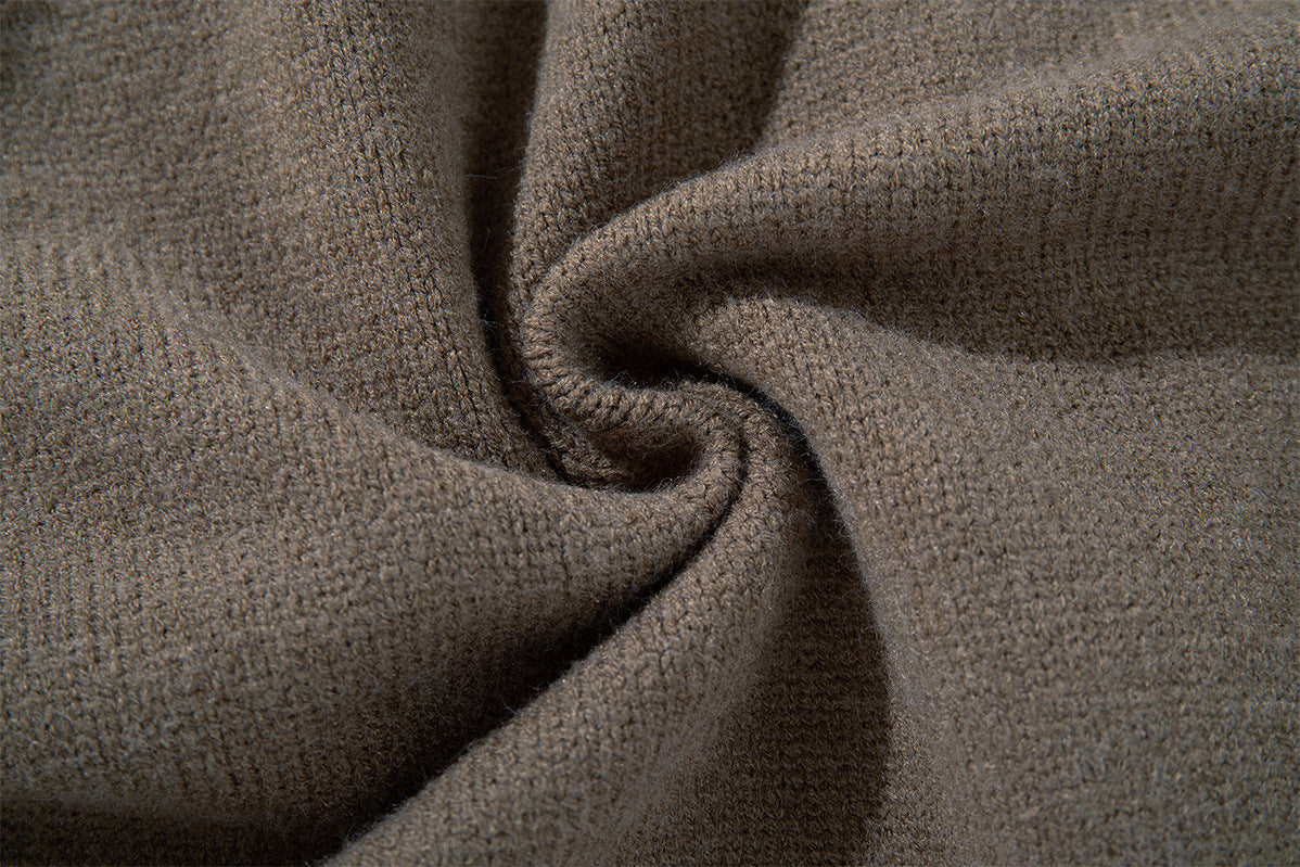 Veste pull en maille à col montant et zip intégral avec bas côtelé