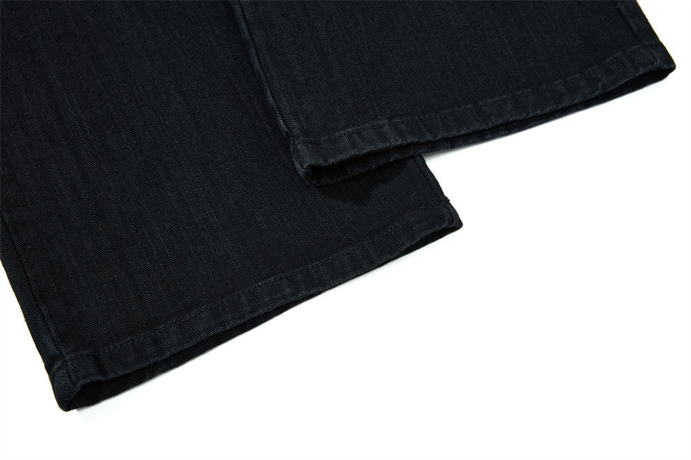 Vaqueros cargo para hombre — Pantalón vaquero de pierna ancha con múltiples bolsillos y lavado desgastado
