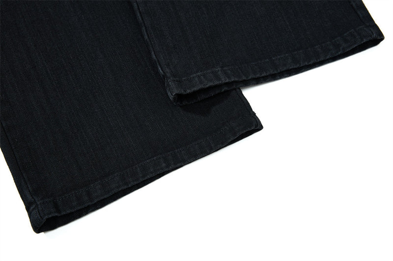 Vaqueros cargo para hombre — Pantalón vaquero de pierna ancha con múltiples bolsillos y lavado desgastado