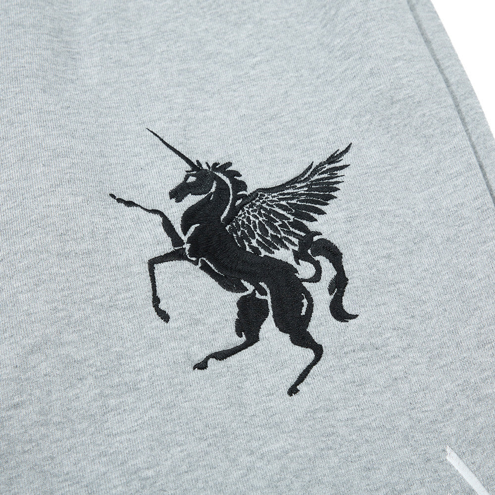 Wide-Leg Sweatpants with Pegasus Embroidery & Crew Skatepark Graphic