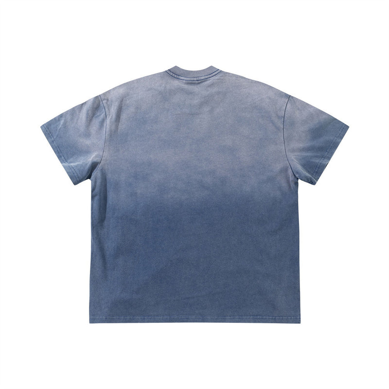 Men's Oversized Graphic Tee – Star Print Washed Short Sleeve T-Shirt