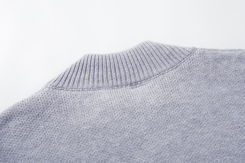 Military Knit Zip-Up Cardigan Sweater with Braided Cord & Button Detail