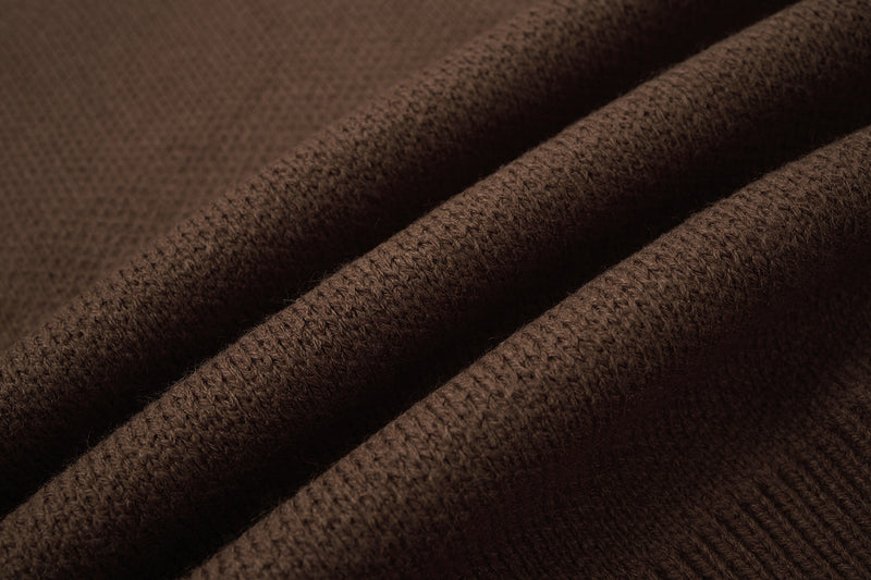 Pull en maille graphique effet usé – Col rond streetwear américain avec appliqué