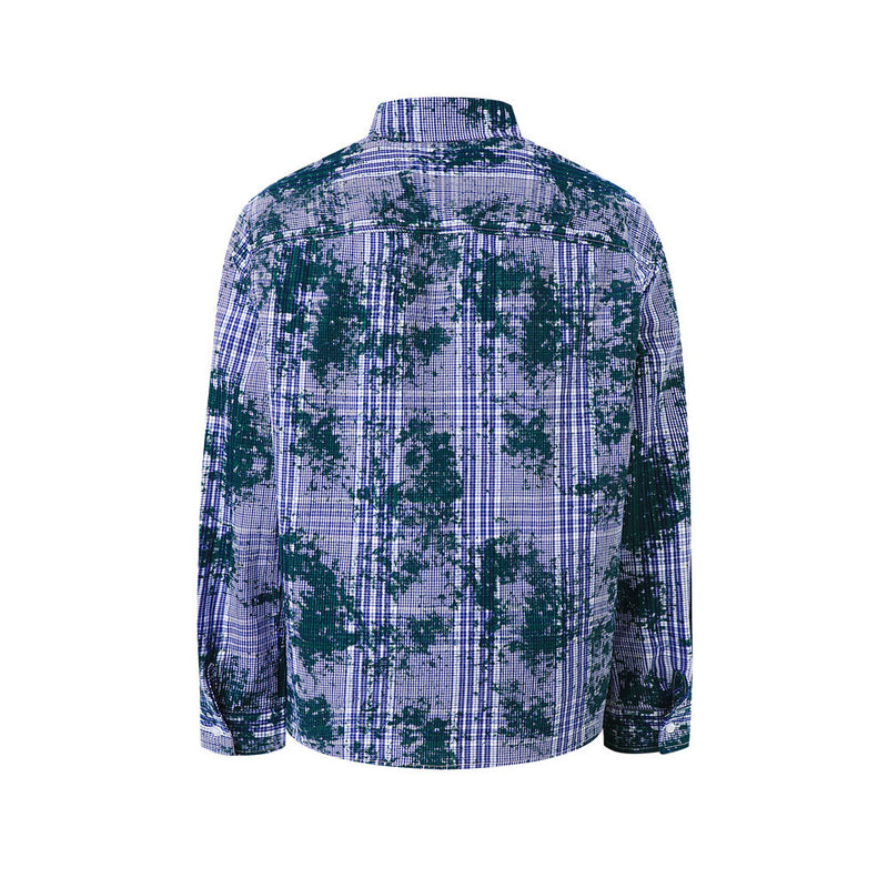 Distressed Plaid Long Sleeve Shirt – Oversized Punk Grunge Button-Up