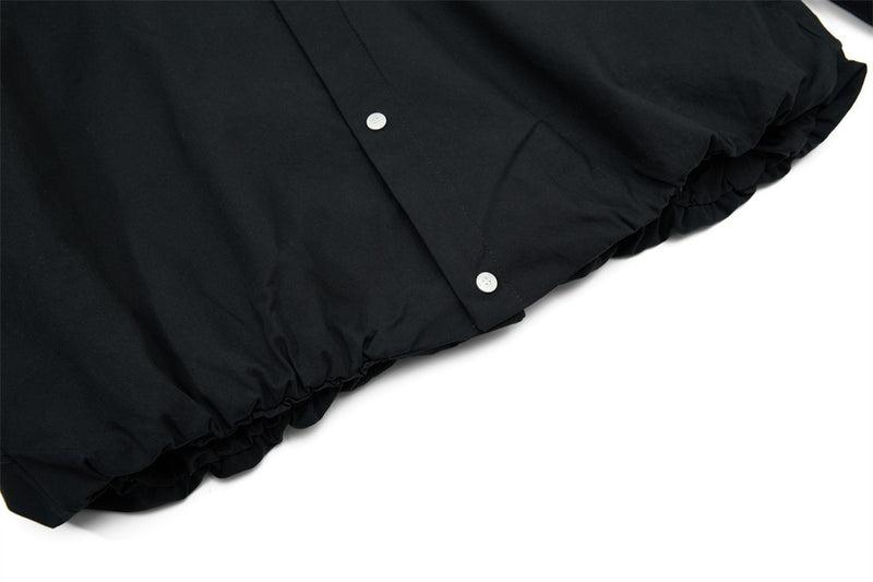 Oversize-Herrenhemdjacke mit plissierten Ärmeln und Druckknöpfen