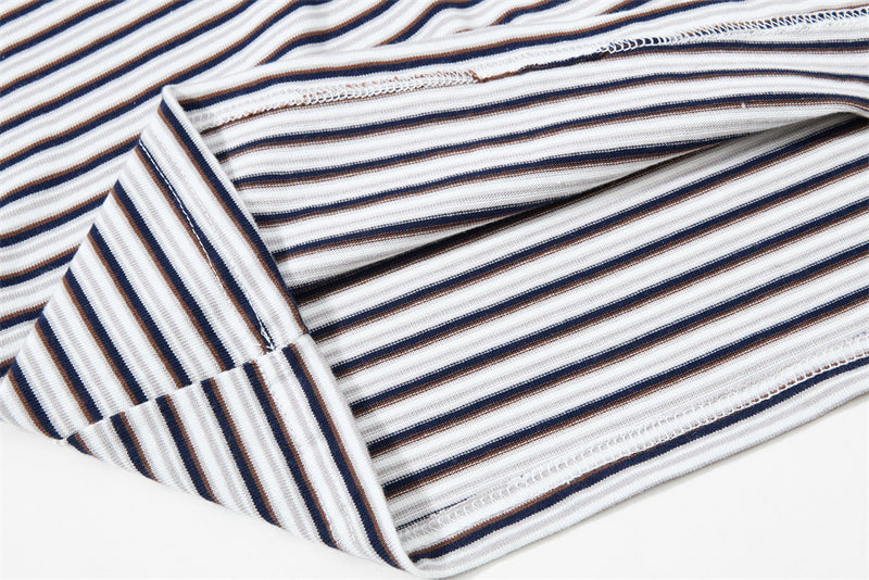 American Vintage Striped Polo Shirt – Mafaer Racing Embroidered Short Sleeve