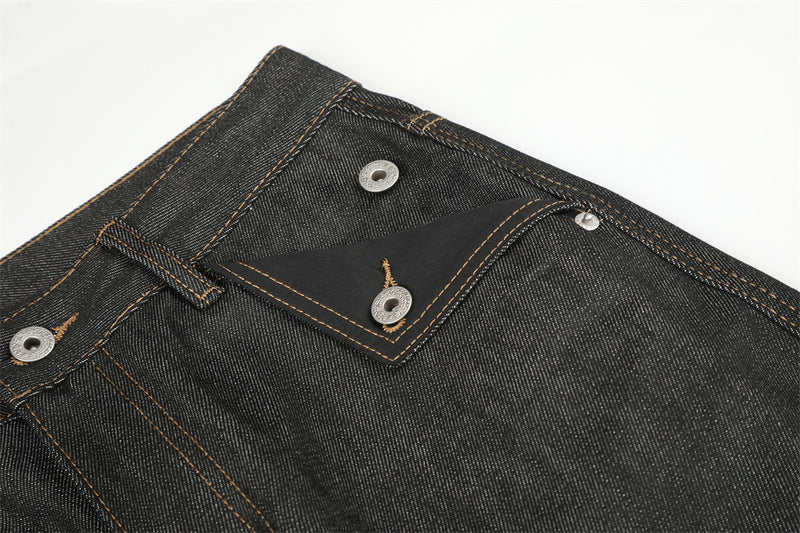 Raw Denim Cargo Wide-Leg Jeans – Multi-Pocket Straight Fit