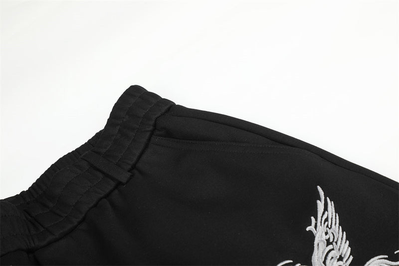 Pantalon de survêtement à jambes larges avec broderie Pégase, imprimé Union Jack et écussons étoile