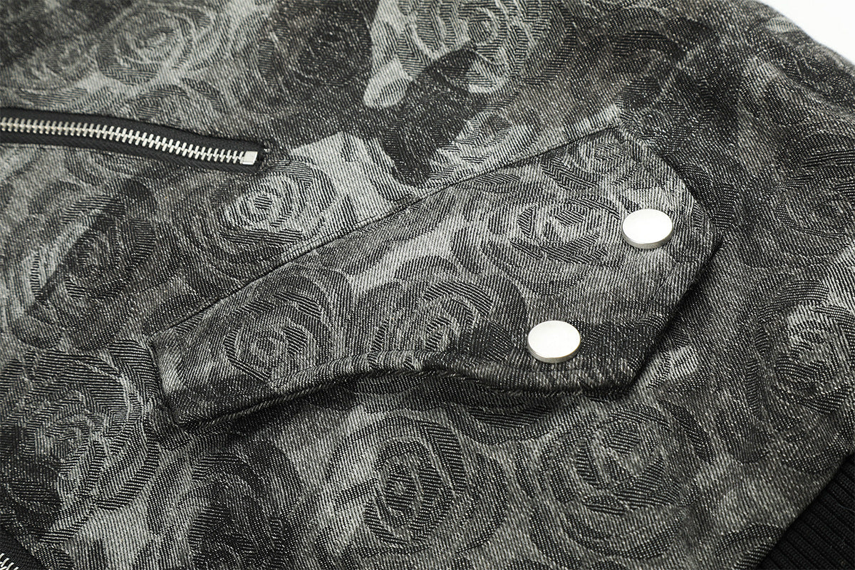 Rose Camo Hooded Bomber Jacket with Faux Fur Collar