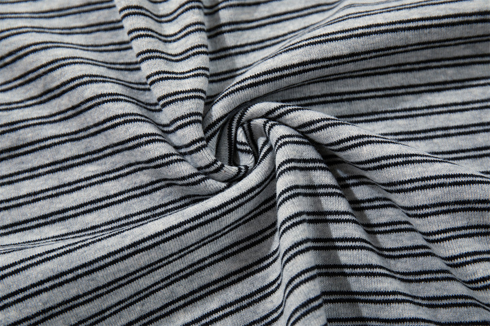 Men's Striped Henley Long-Sleeve Shirt – Relaxed Fit Button-Placket Top
