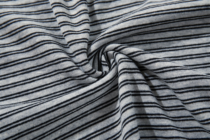 Men's Striped Henley Long-Sleeve Shirt – Relaxed Fit Button-Placket Top