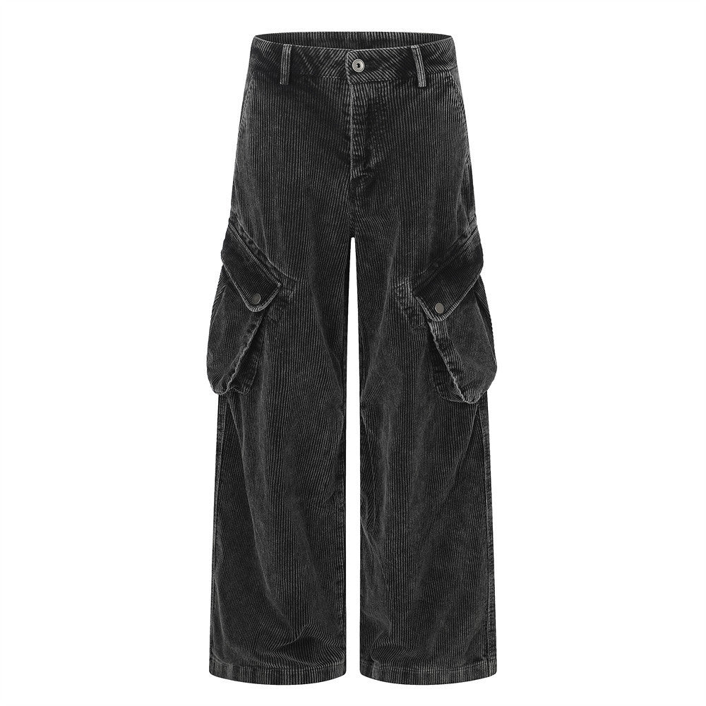 Herren-Cargohose aus Cord – Weites Bein, viele Taschen, Vintage-Washed-Look
