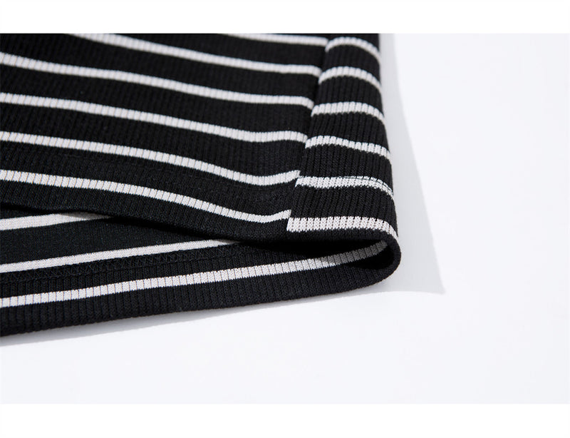 Striped V-Neck Long Sleeve Shirt – Men's Relaxed Fit Faux-Layered Top