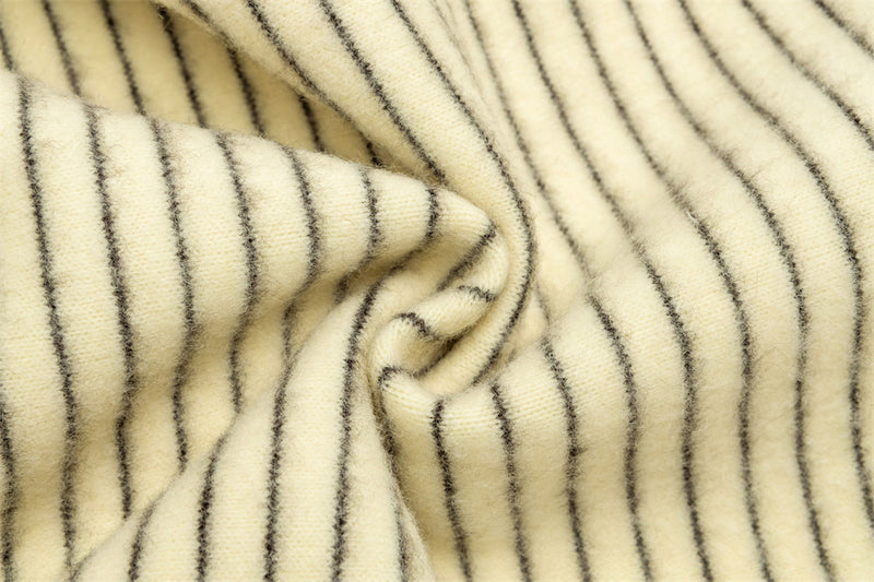 Striped Zip-Up Hoodie — Oversized American Vintage Fleece Cardigan