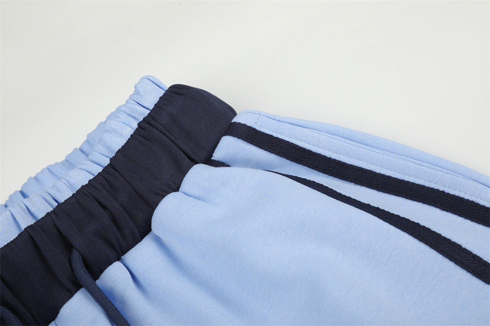 Wide-Leg Sweatpants with Badge Embroidery – Men's Streetwear Tapered Joggers