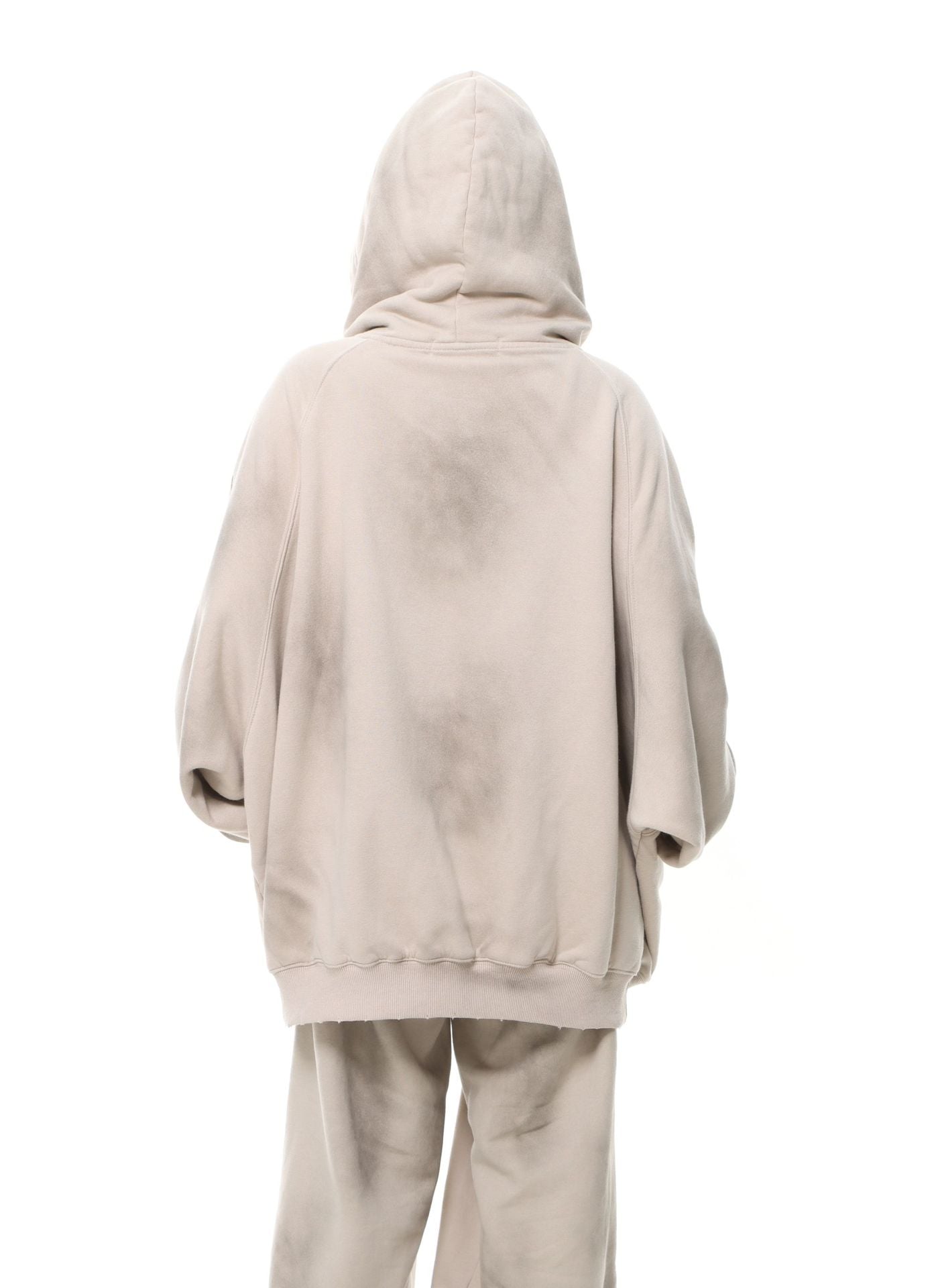Material Graphic Oversized Hoodie – Washed Heavy Fleece with Embroidered Patch &