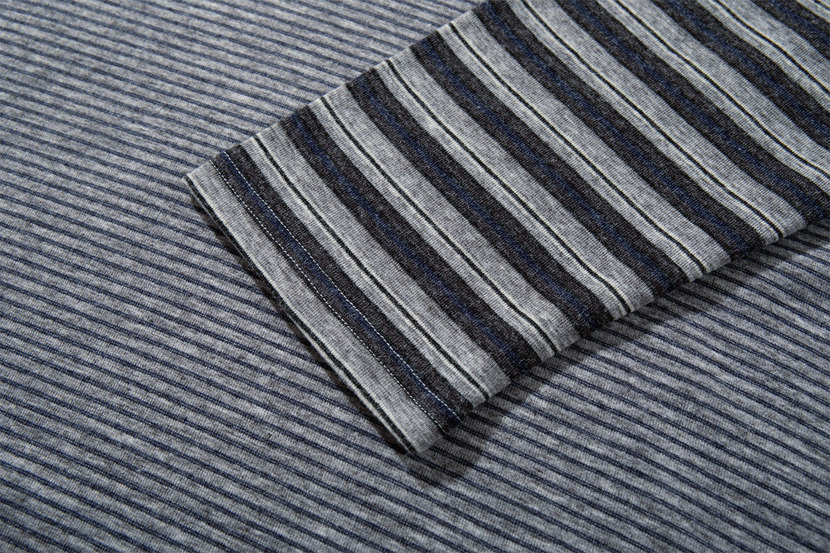 Long Sleeve Striped Colorblock T-Shirt – Oversized Relaxed Fit