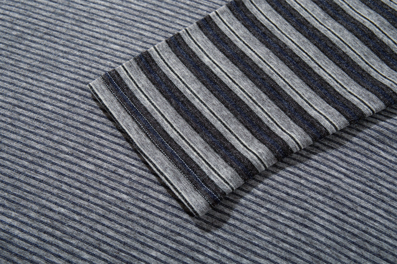 Long Sleeve Striped Colorblock T-Shirt – Oversized Relaxed Fit