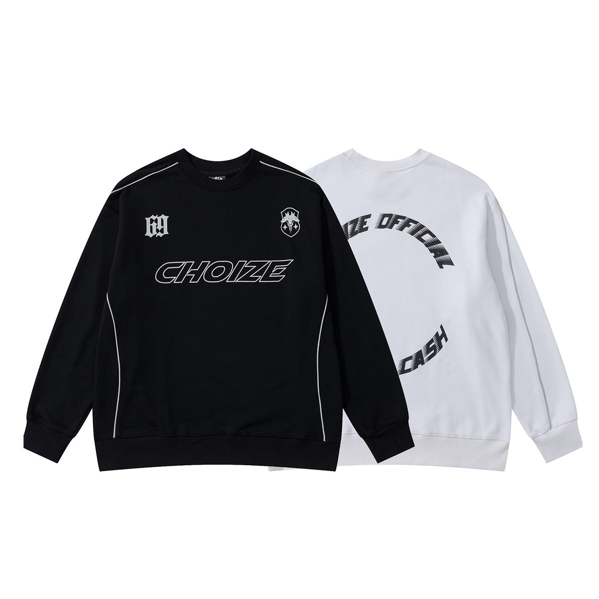 Sweat-shirt col rond homme Choize Official – Imprimé graphique et passepoil contrastant