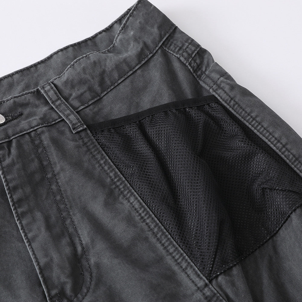 Wide-Leg Cargo Pants – Washed Vintage American Workwear with Oversized Pockets