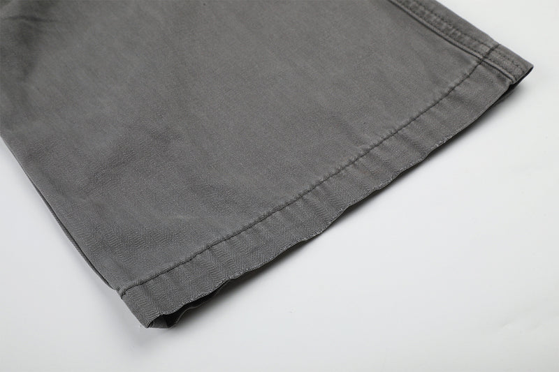 Wide-Legged Cargo Pants – Charcoal Grey Multi-Pocket Straight Leg