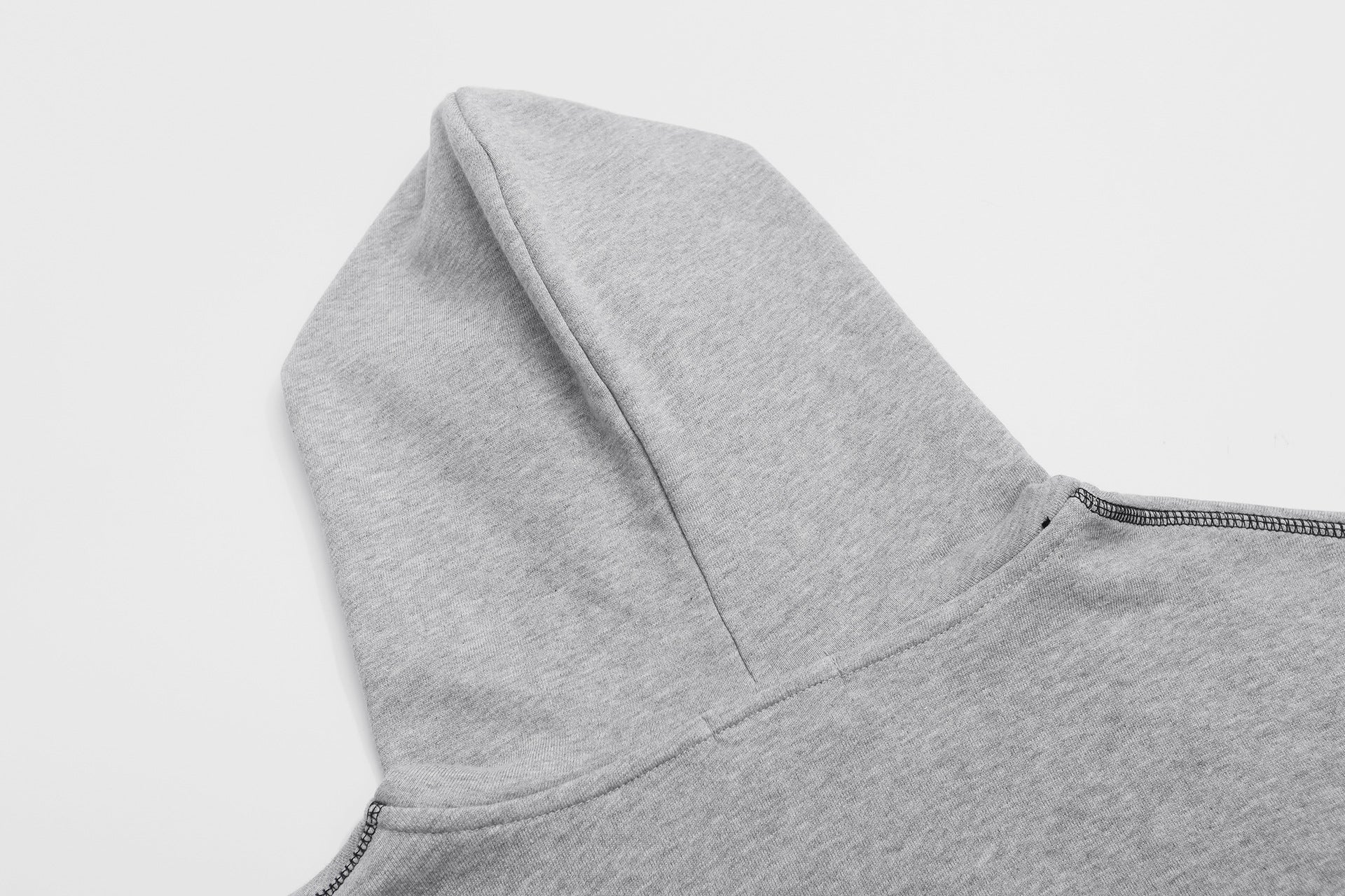 Hoodie zippé avec imprimé gothique Grind Hard et surpiqûres contrastantes