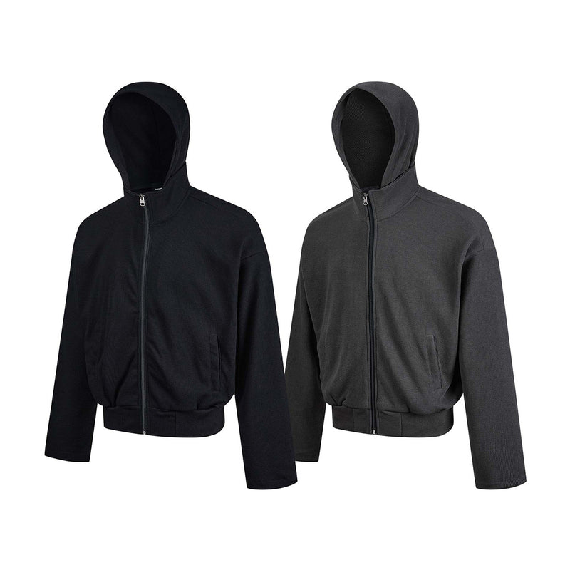 Sweat à capuche zippé boxy – Veste à capuche intégralement zippée en maille gaufrée