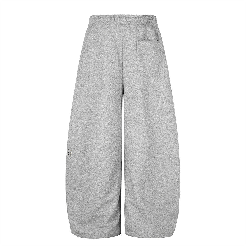 Wide Leg Pants for Men – Cross Rhinestone Script Graphic Relaxed Fit Sweatpants