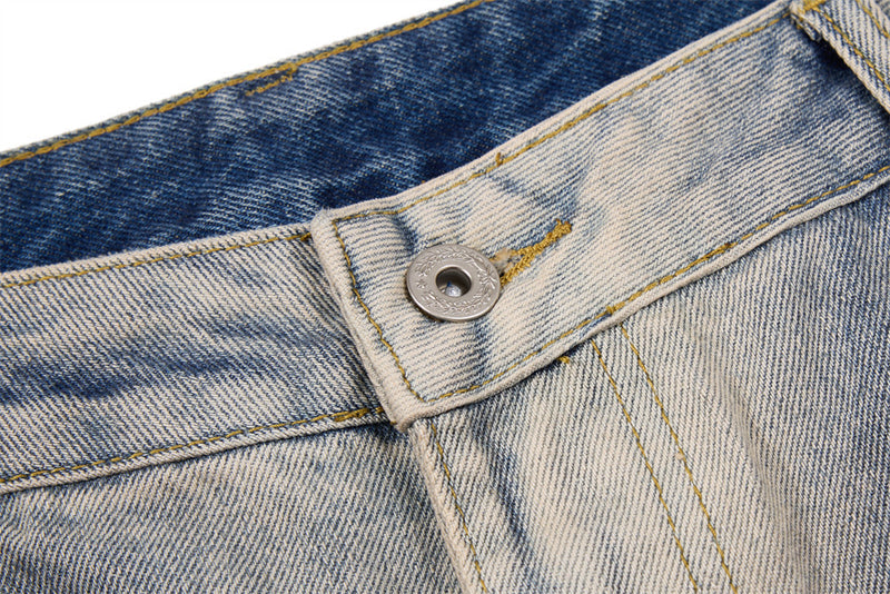 Distressed-Flare-Jeans – Herren-Wide-Leg-Denim in verwaschener Optik mit Knitterdetails