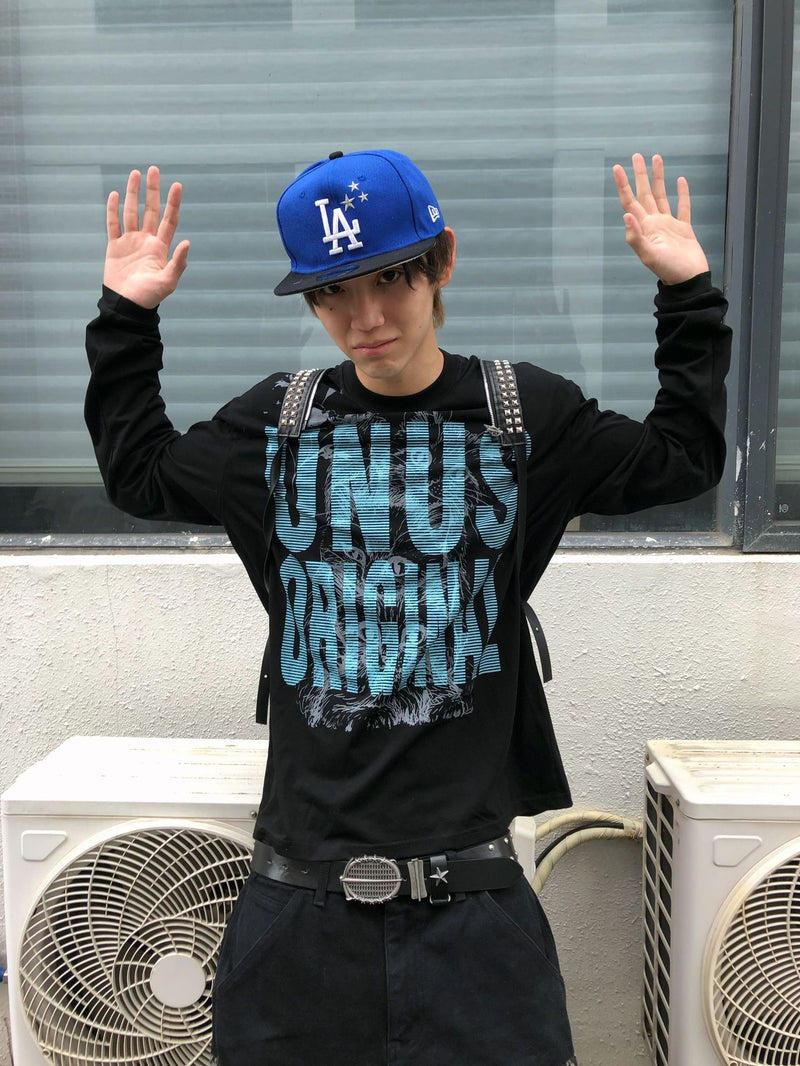 Tee-shirt graphique à manches longues – UNUS Original, imprimé chat, style streetwear