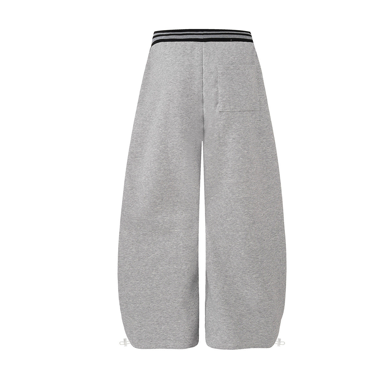 Jogginghose mit weitem Bein und gestreiftem Kontrastbund – Fleecehose mit Relaxed Fit