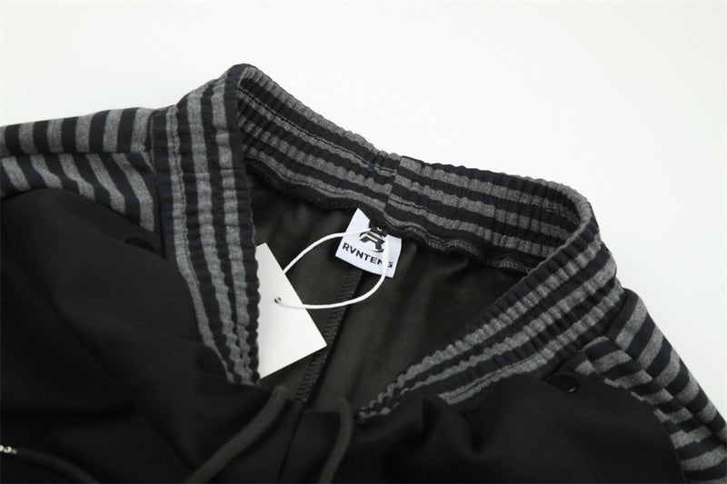 Wide-Leg Cargo Sweatpants with Striped Contrast Waistband – Men's Relaxed Fit