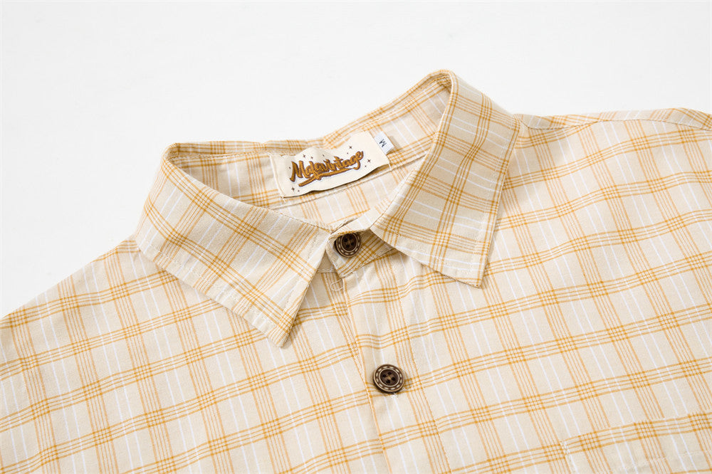 Plaid Long Sleeve Button-Up Shirt – Relaxed Fit Flannel Check