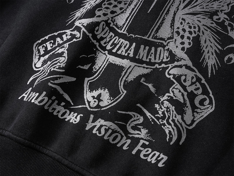 Zip-Hoodie mit Kapuze mit Teufelsohren – Gothic-Kreuz-Graphic-Sweatshirt im Streetwear-Stil