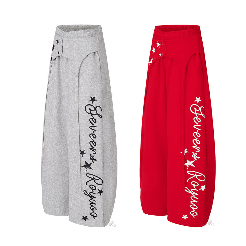 Wide-Leg Star Print Sweatpants – Hip-Hop Streetwear Baggy Jogger Pants