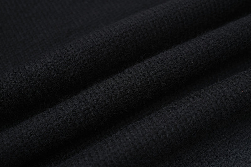Pull col rond en maille – Graffiti usé, dégradé délavé à l’acide