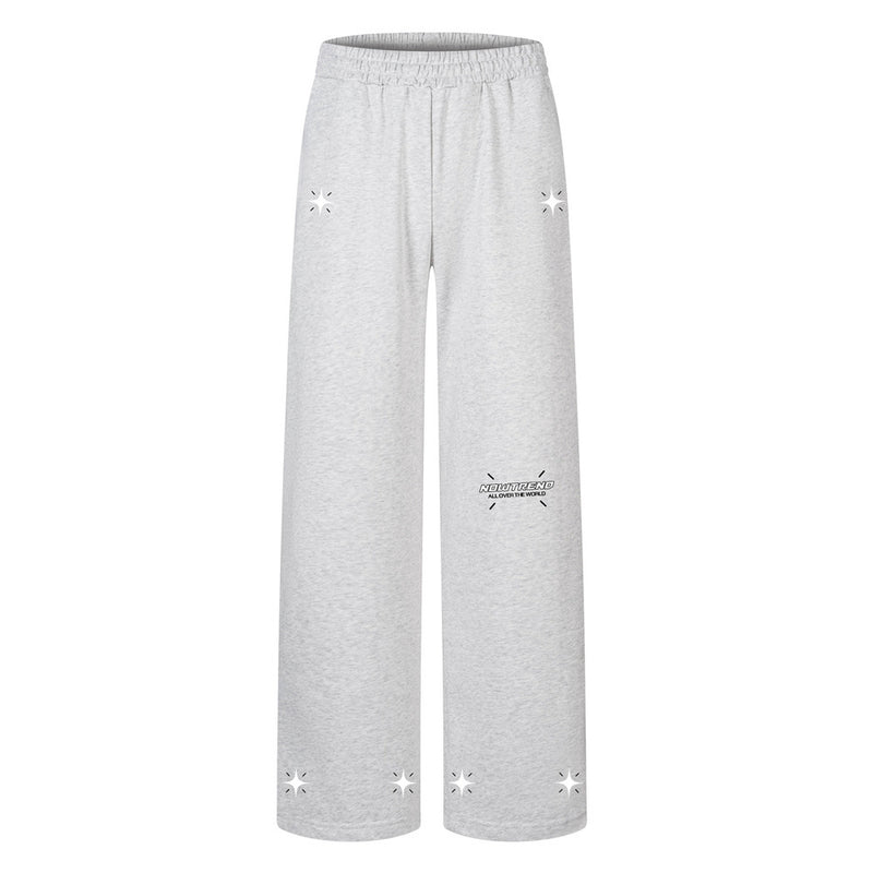 Wide-Leg Sweatpants with Star Graphic Print – Men's Relaxed Fit Streetwear Pants