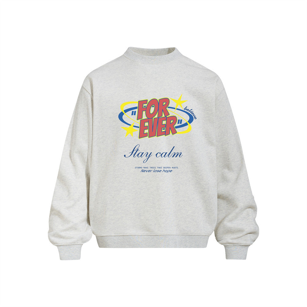 Forever Believe Graphic Print Crewneck Sweatshirt – Oversized Streetwear
