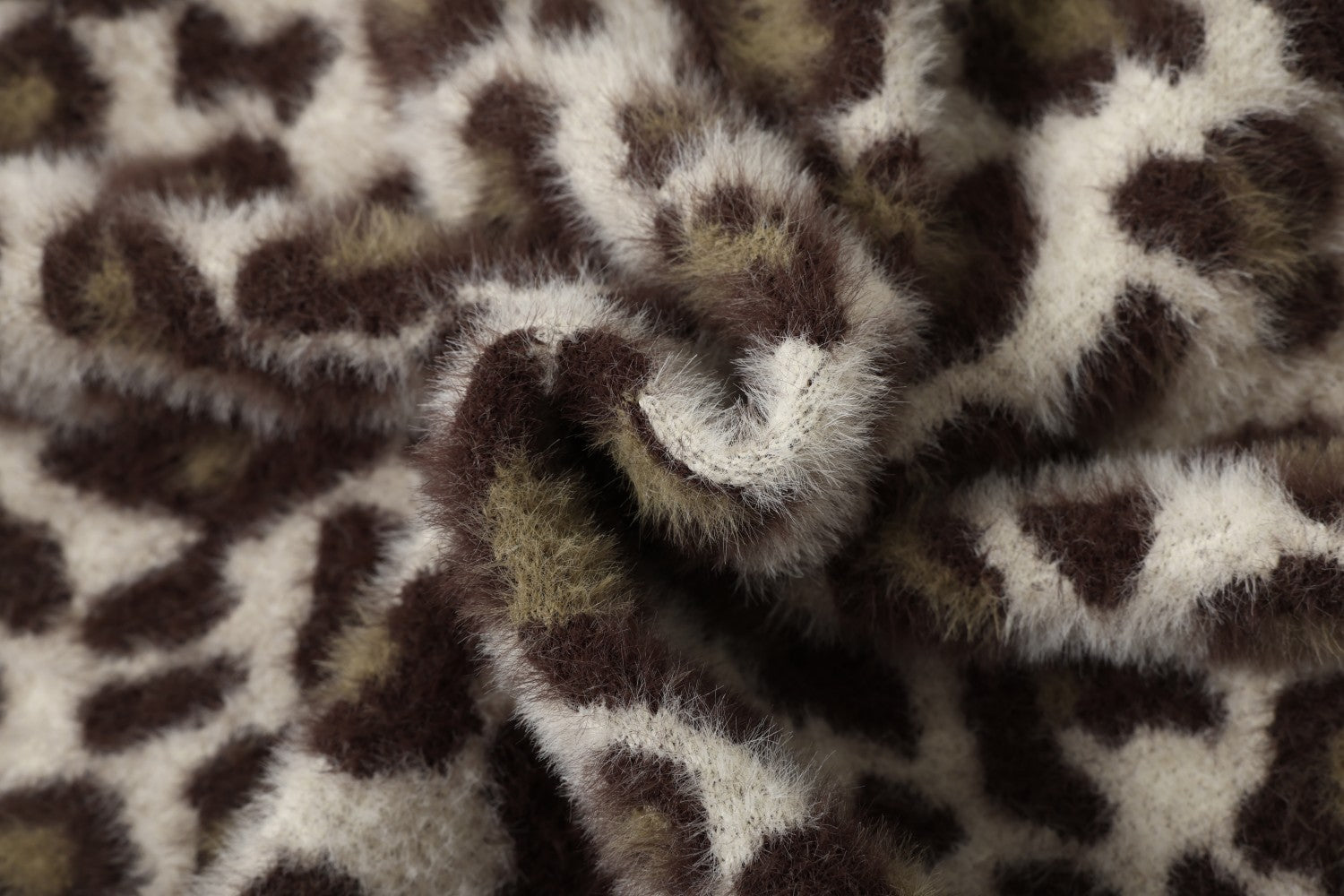 Leoparden-Hoodie mit Reißverschluss und Fleecefutter