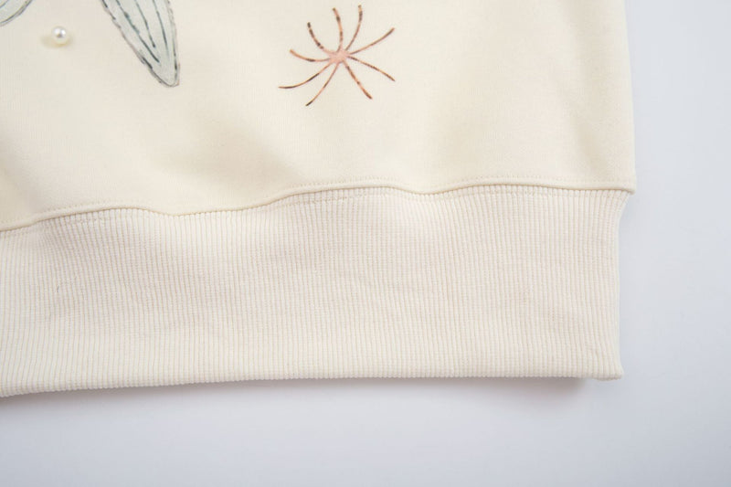 Oversized Hoodie mit Ozean-Seestern- & Muschel-Grafikprint