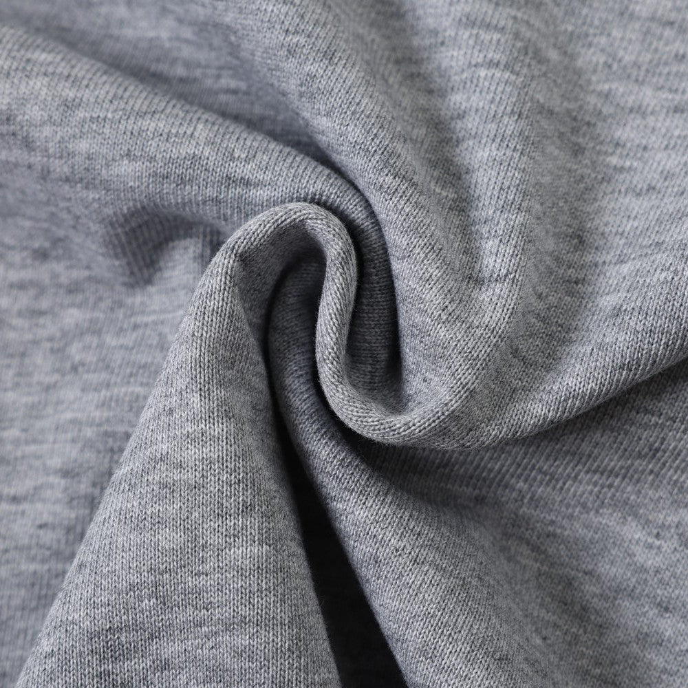 Layered-Look Graphic Long Sleeve Tee with Striped Contrast Sleeves