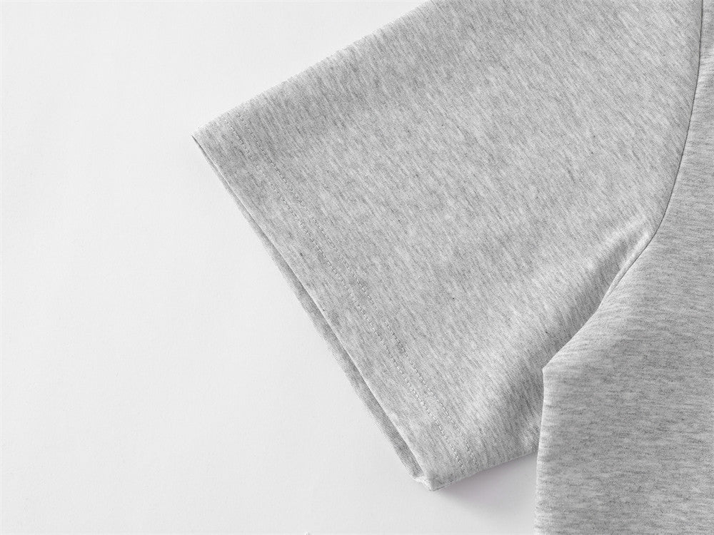 Oversized Pinch-Pleat T-Shirt with Stud Shoulder Detail