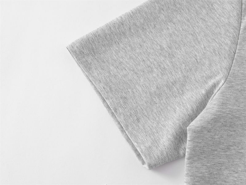 Oversized Pinch-Pleat T-Shirt with Stud Shoulder Detail