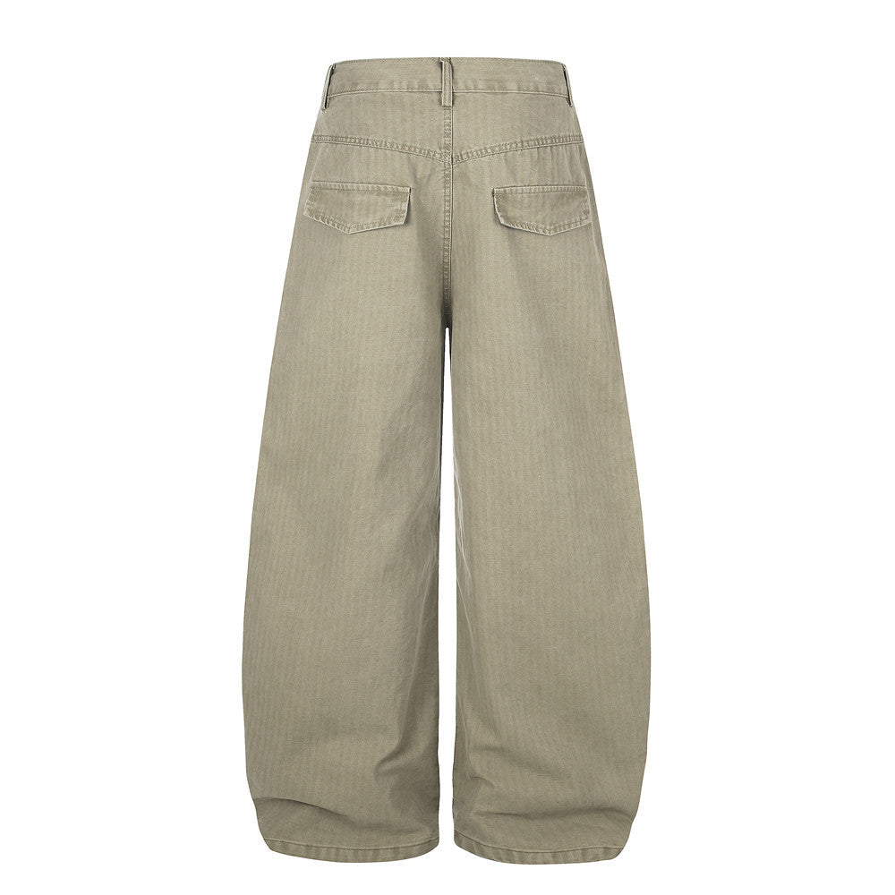 Men's Wide-Leg Pants with Star Studded Cross Pocket Detail – Vintage Punk Style