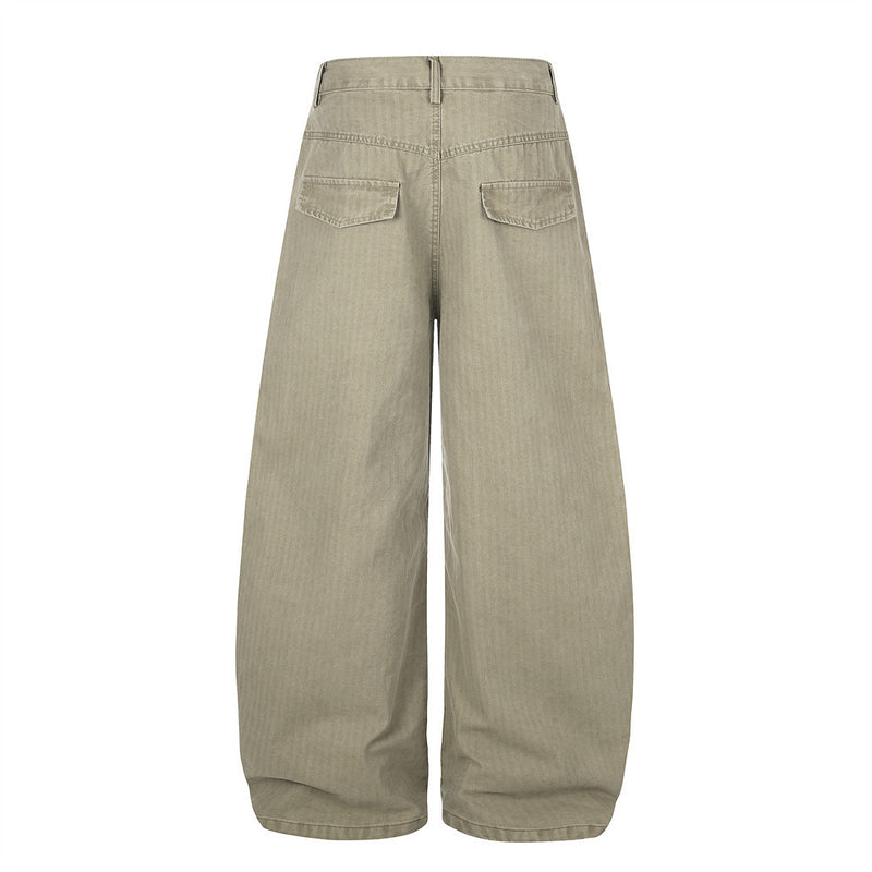 Men's Wide-Leg Pants with Star Studded Cross Pocket Detail – Vintage Punk Style
